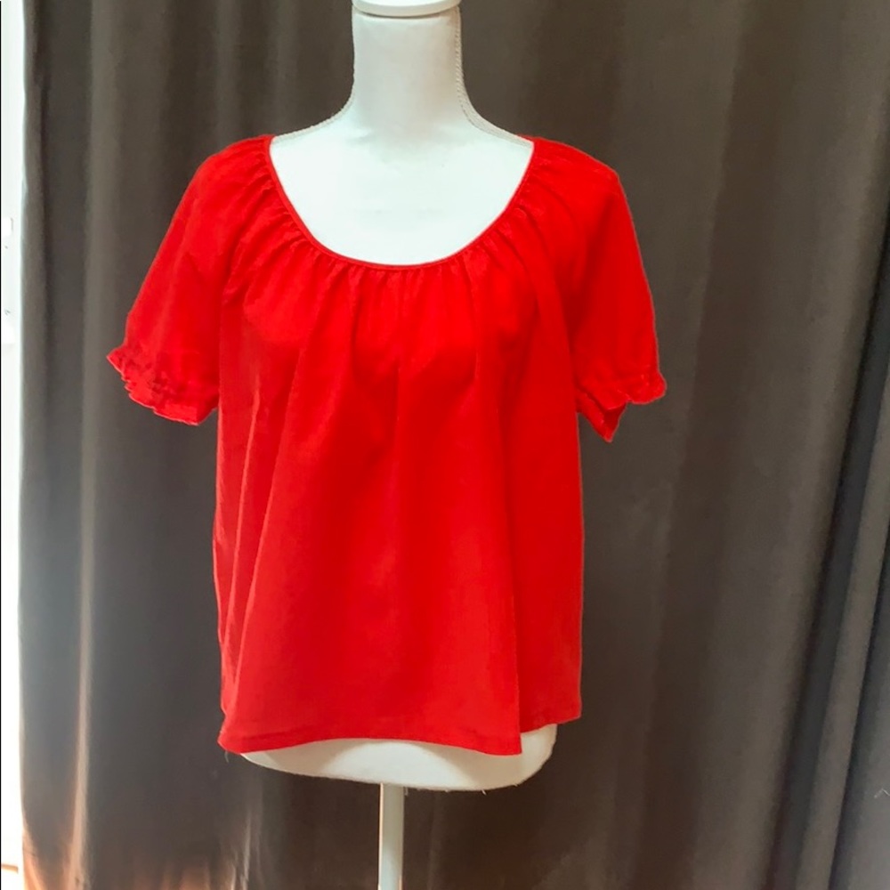 NWT Madewell Texture & Thread red blouse